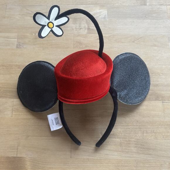 Disney Minnie Vintage Flower Hat Old School Minnie Mouse Disneyland Headband - Picture 5 of 6